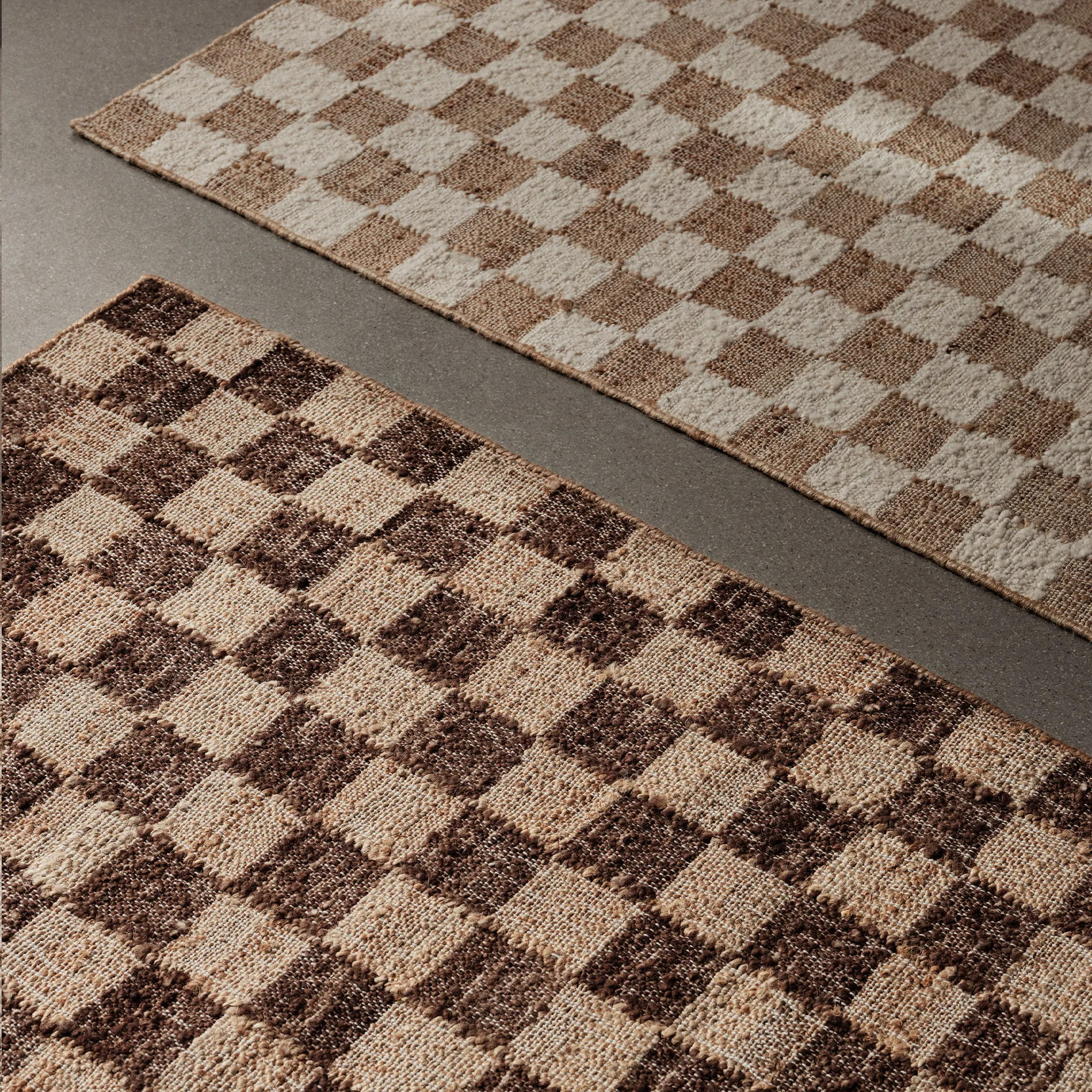 Check Wool Jute gångmatta 70 x 180 cm