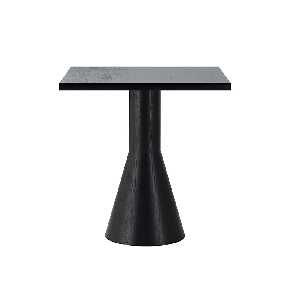 Draft Dining Table H730, W700, L700, Black Stained Ash