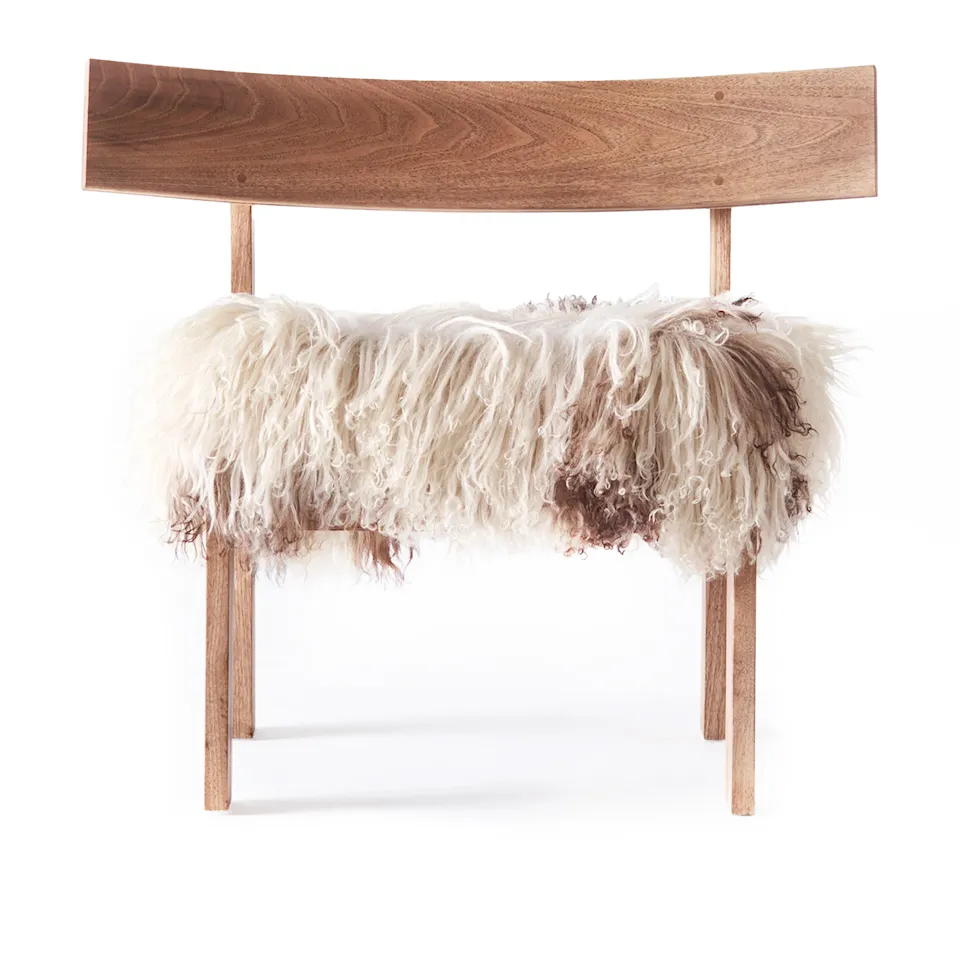 Easy chair - Walnut with Sheep Fur