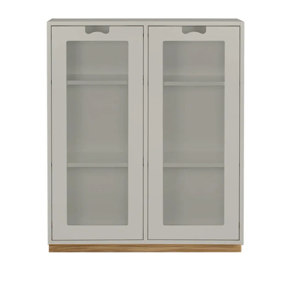 Snow Cabinet E D42 Glass Doors - Light Grey, Ek Sockel