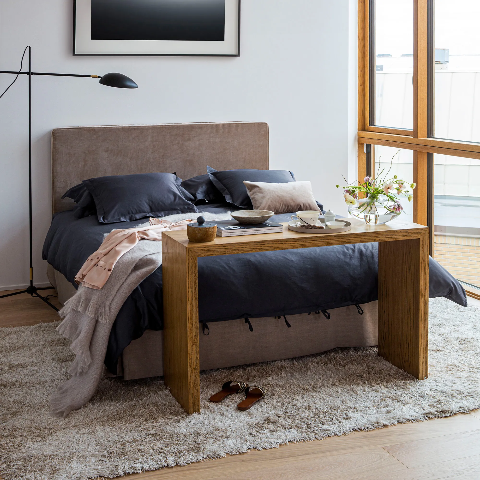 Alexandra Velvet Beige sänggavel - 2