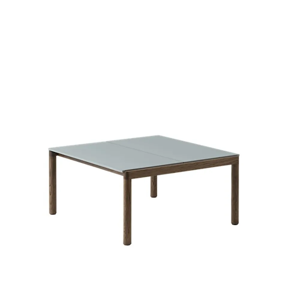 Couple Coffee Table / 80 x 84 x 40 cm - 2 Plain - Pale Blue/Dark Oiled Oak