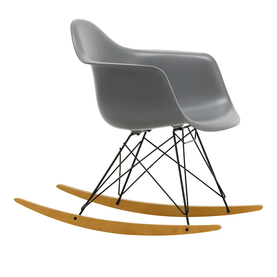 Eames Plastic Armchair RAR - 56 Granite Grey - Basic Dark Base - Golden Maple