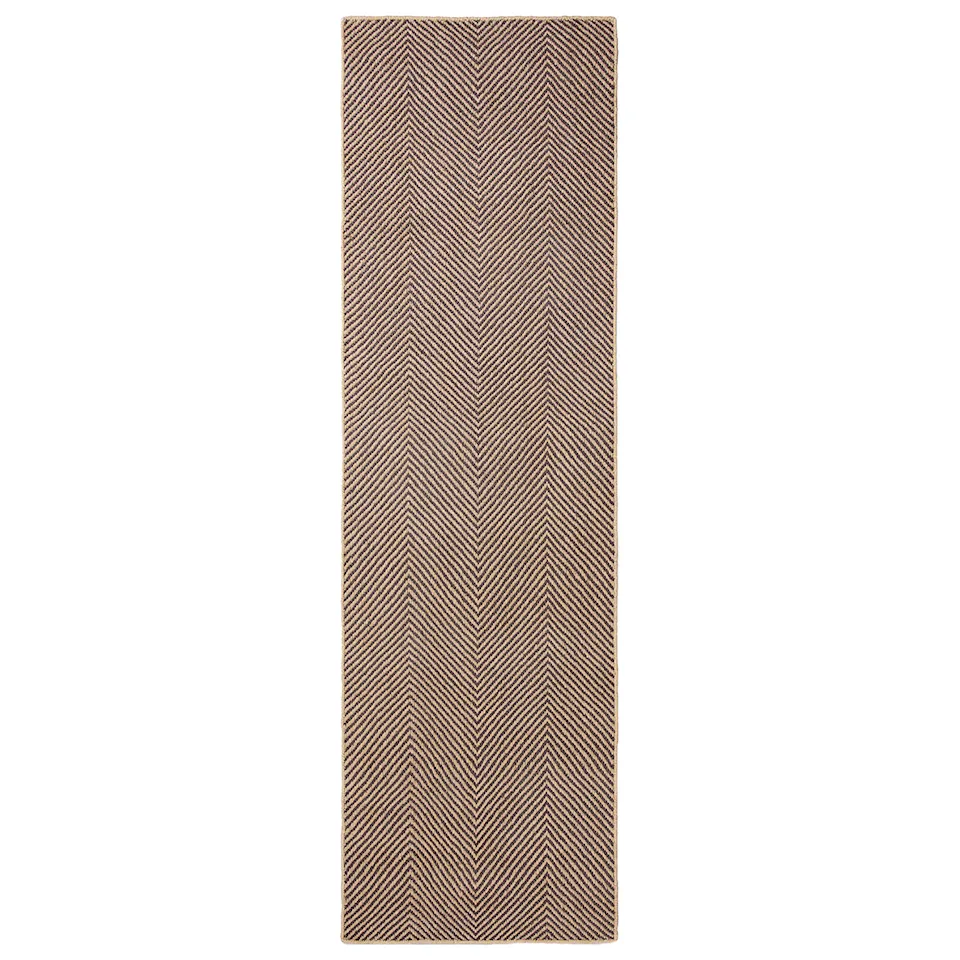 Jute Herringbone Natural/Brown jutematta