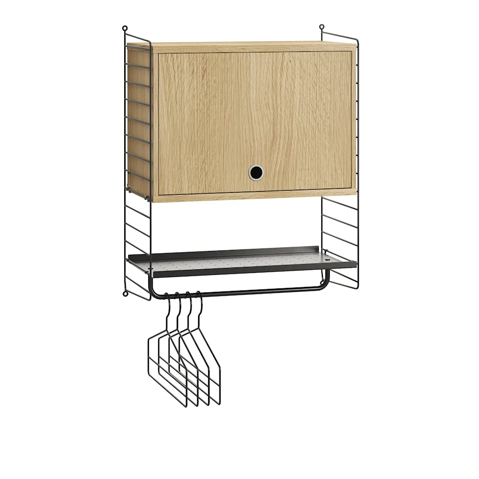 Hall hyllsystem V ek/svart
