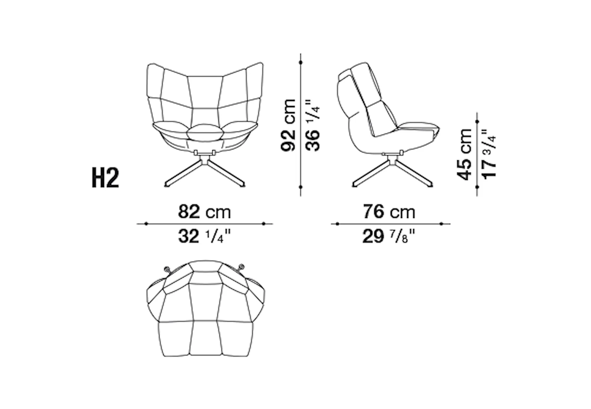 Husk Outdoor Armchair Snug Sides - B&B Italia - Patricia Urquiola - NO GA