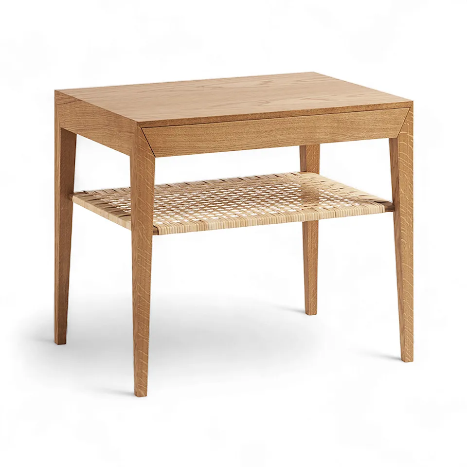Model 35 sängbord rottinghylla