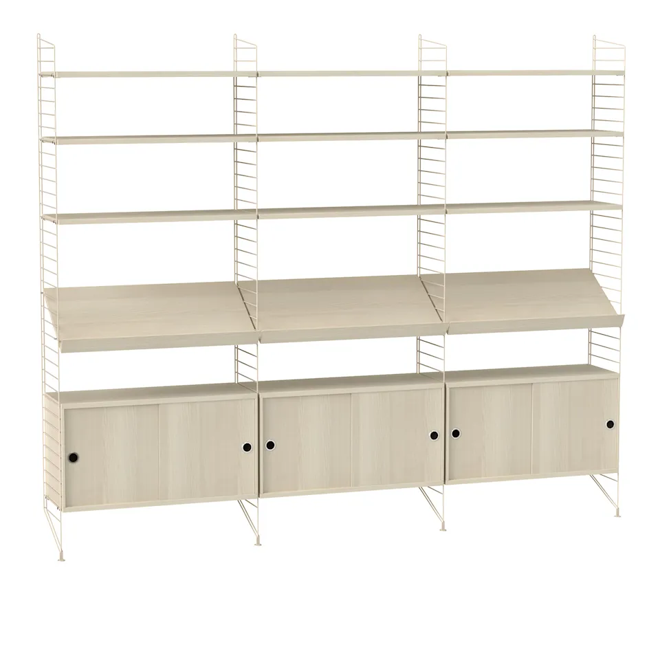 Vardagsrum hyllsystem G ask/beige