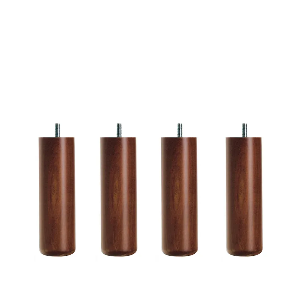 Runda Ben Ø 5,5 cm, Höjd 16 cm Valnöt, 4-pack