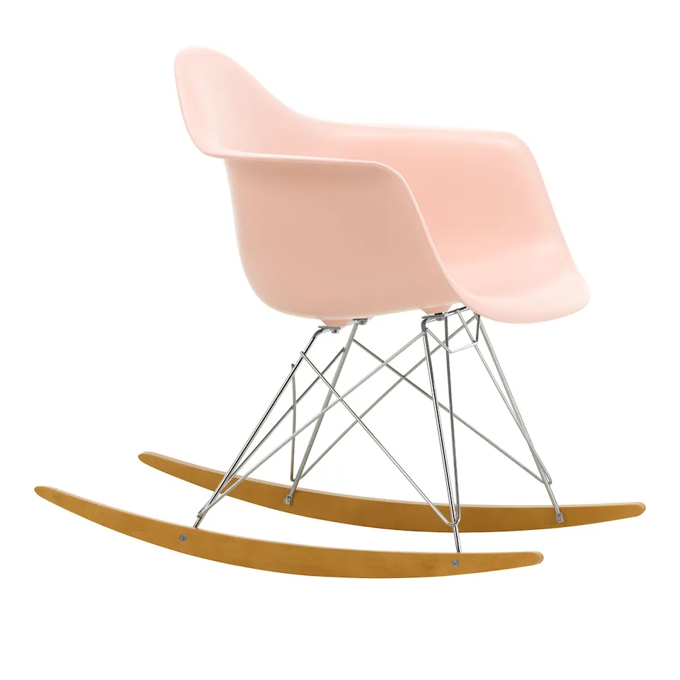 Eames Plastic Armchair RAR - 41 Pale Rose - Chrome Base - Golden Maple