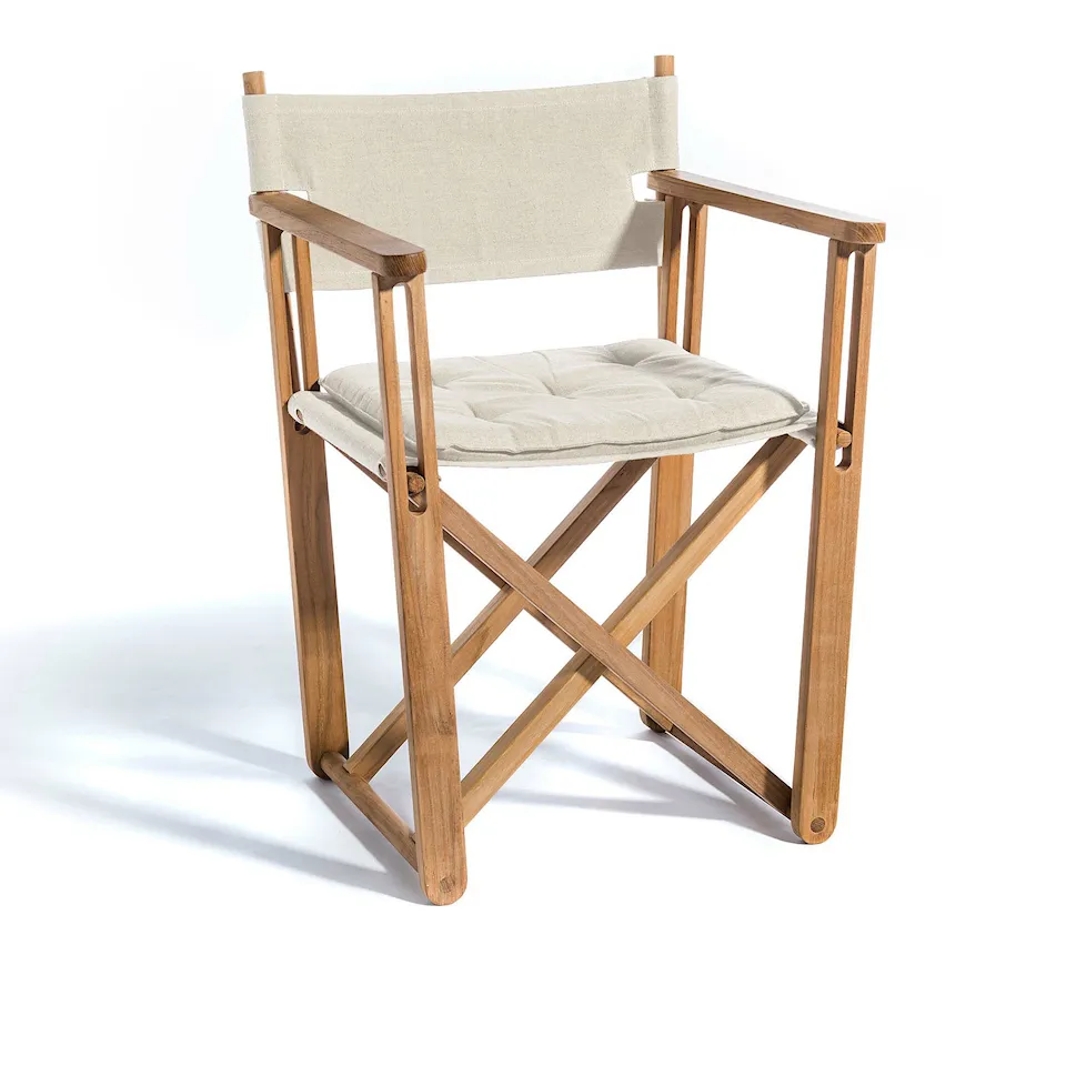 Kryss Dining Chair, Teak, Beige Papyrus Fabric