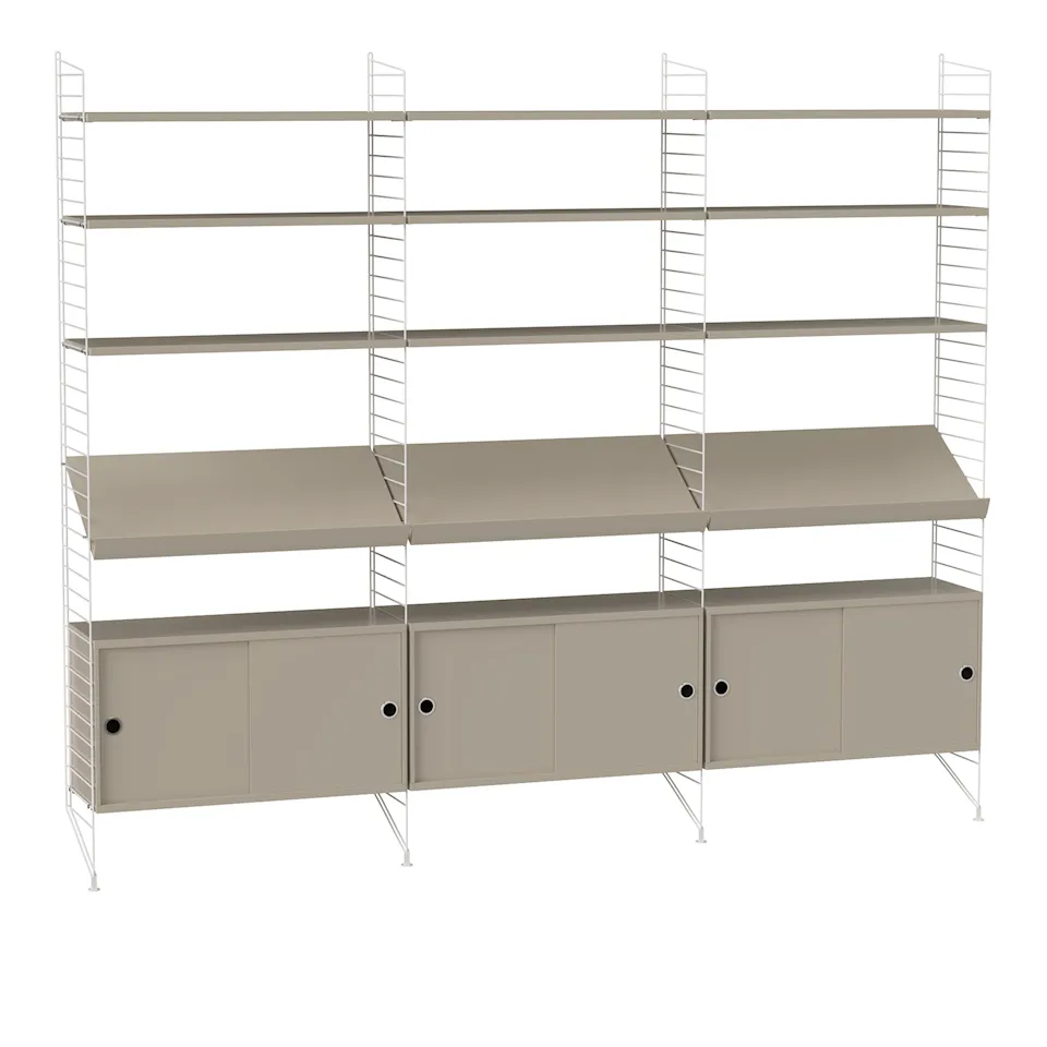 Vardagsrum hyllsystem G beige/vit