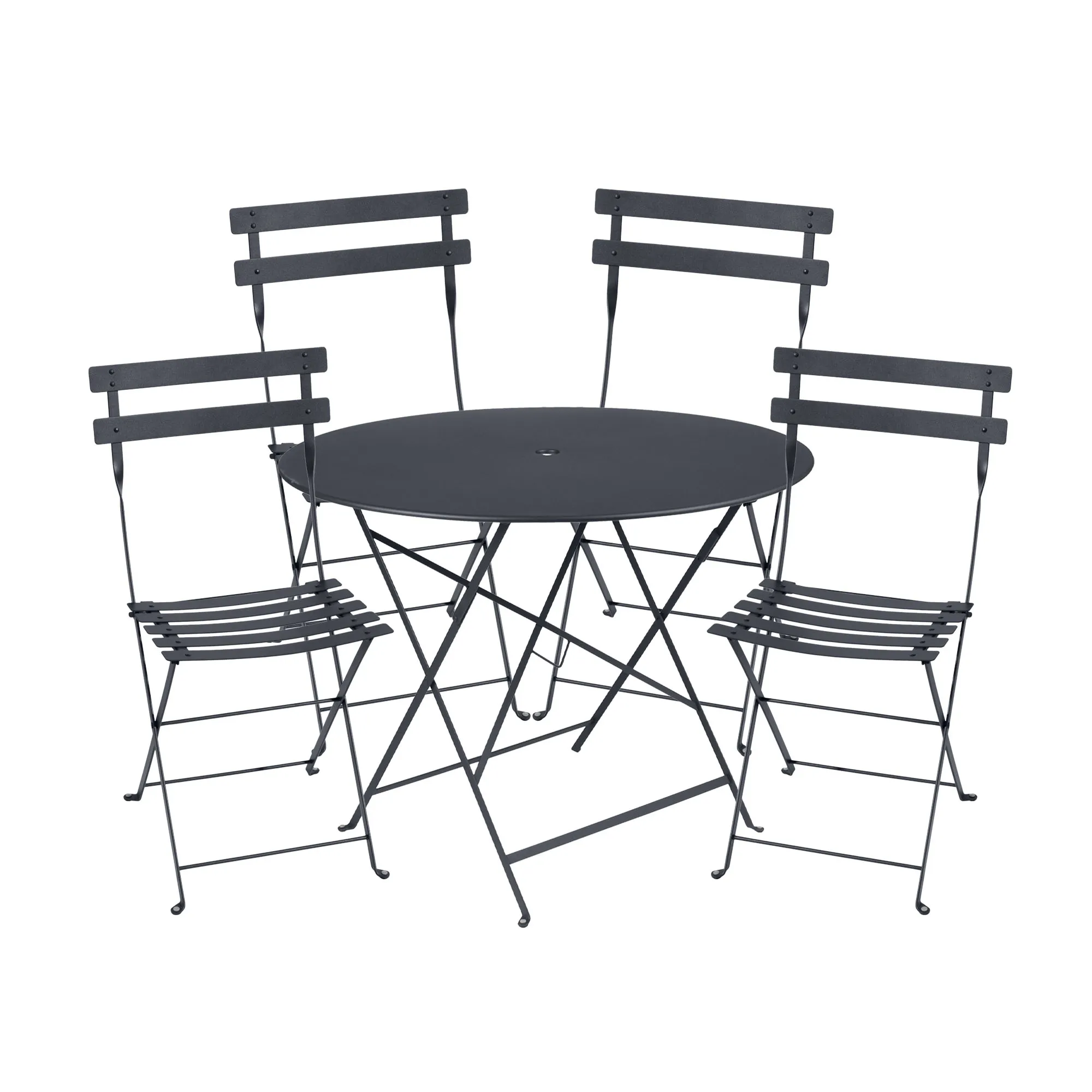 Bistro Matgrupp Ø 96 cm & 4 st Metal Chair - 1