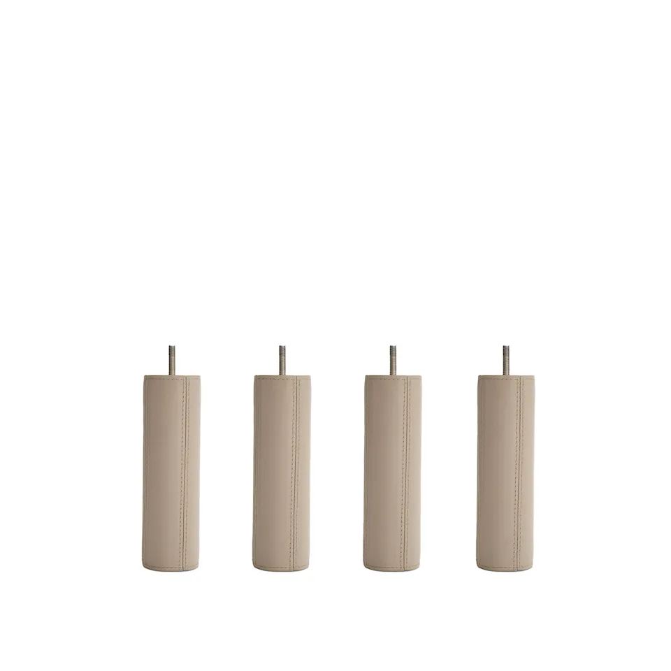 DUX SC sängben rund läder oatmeal 4-pack