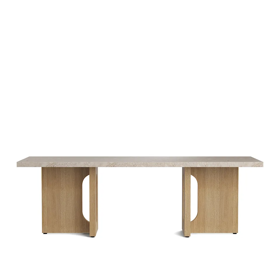 Androgyne Lounge Table, Base Natural Oak, Top Kunis Breccia Stone