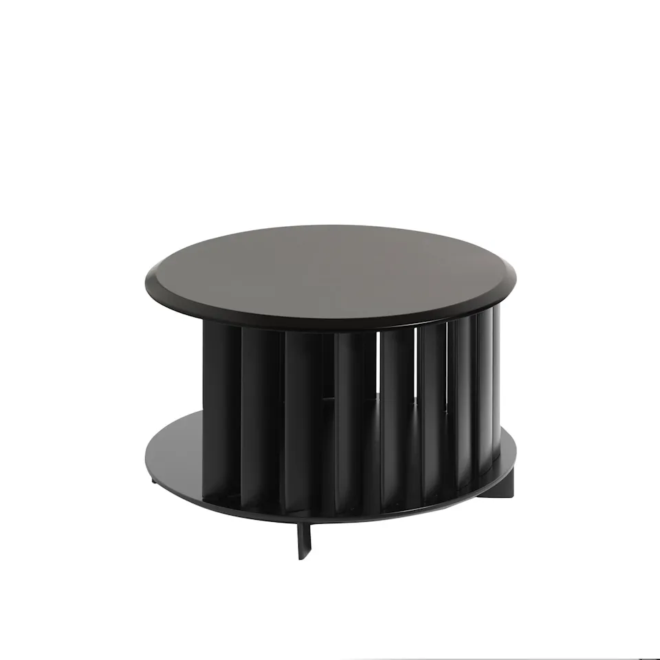 Islands Low Table Ø 66 cm H 40, Top + Slats Lacquered