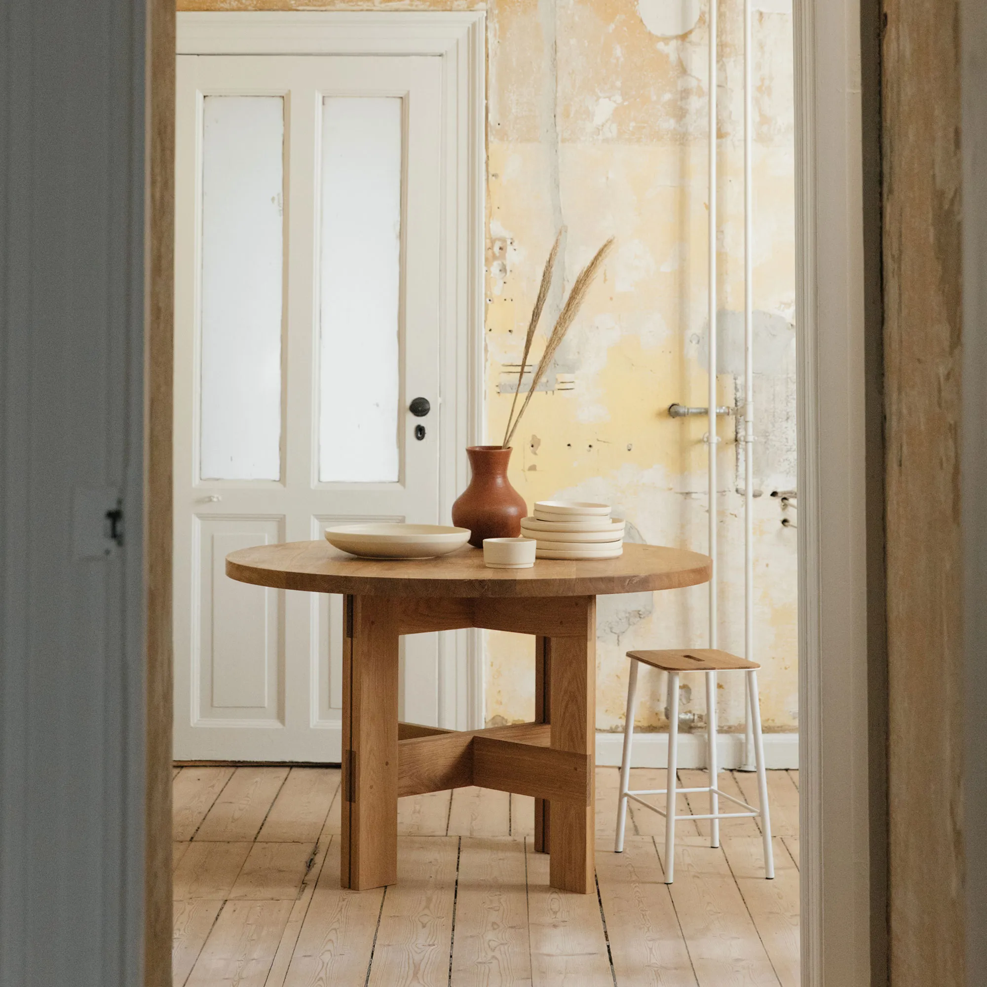 Farmhouse Trestle Round bord - 6