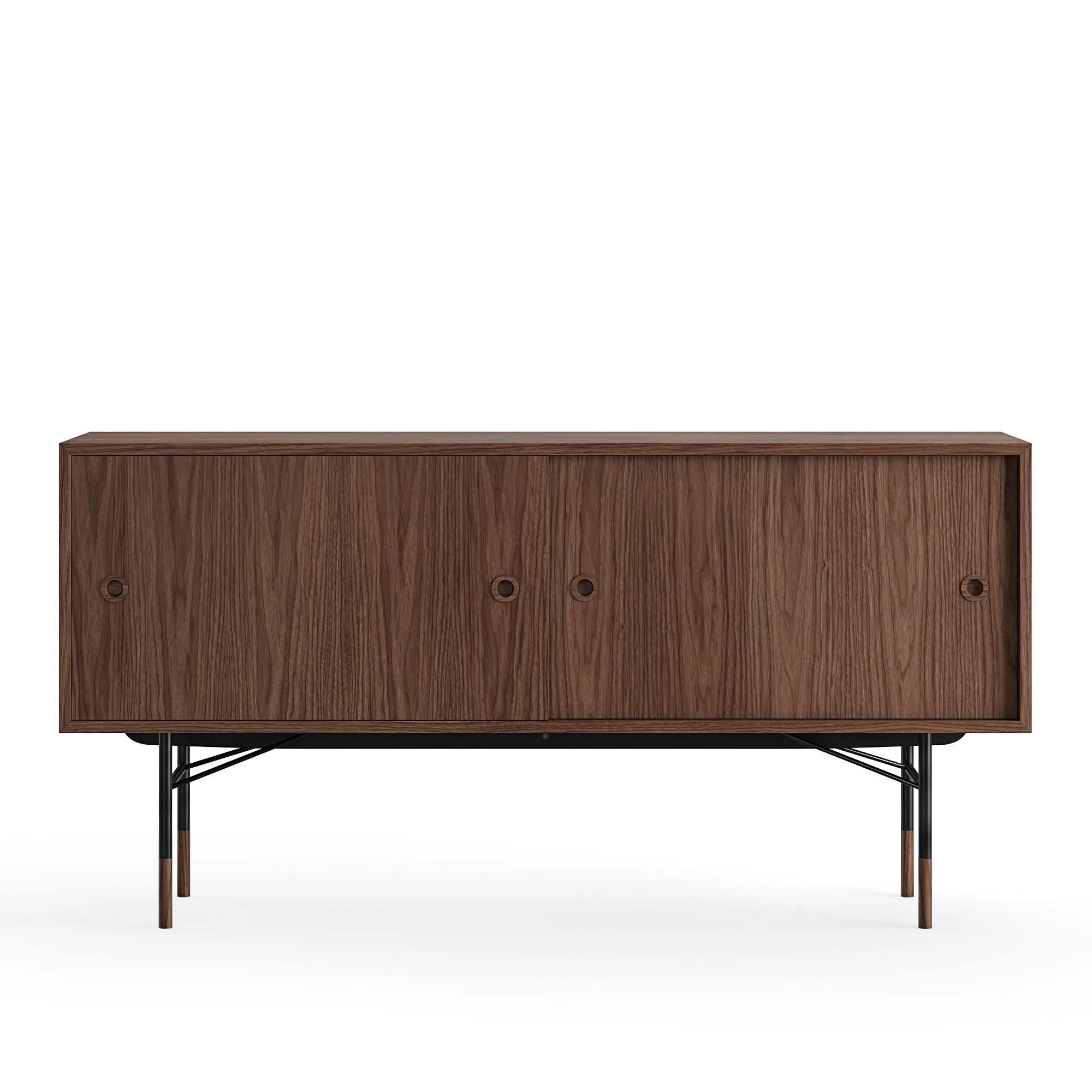 Sideboard utan lådor Walnut Veneer - 1
