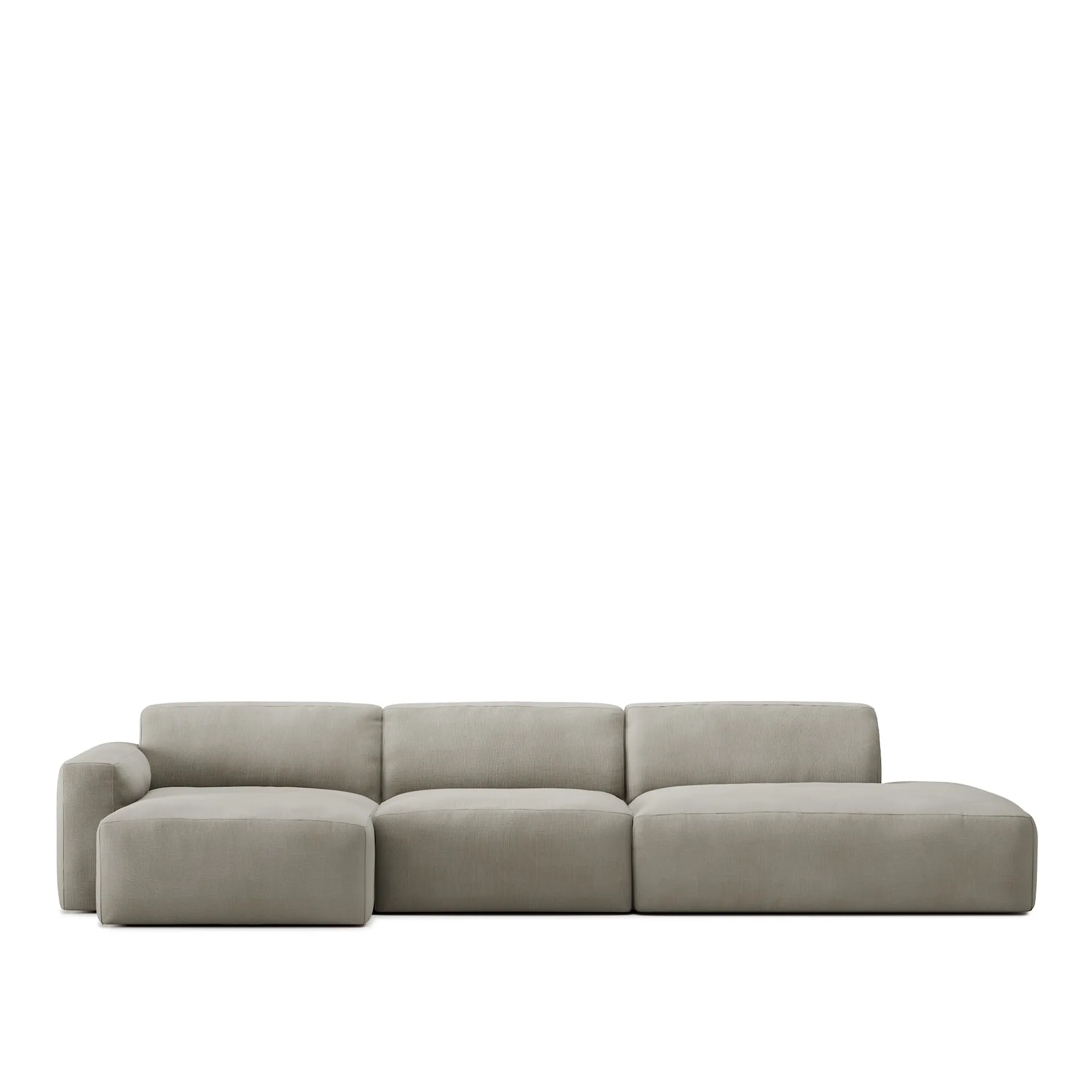 Brick 3-Seater Chaise Lounge Open End Right - NO GA - NO GA