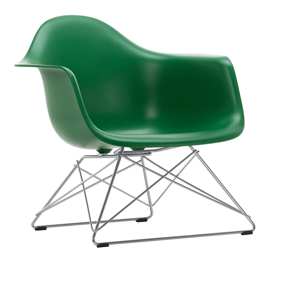 Eames RE Plastic Armchair LAR 17 Emerald, Chrome