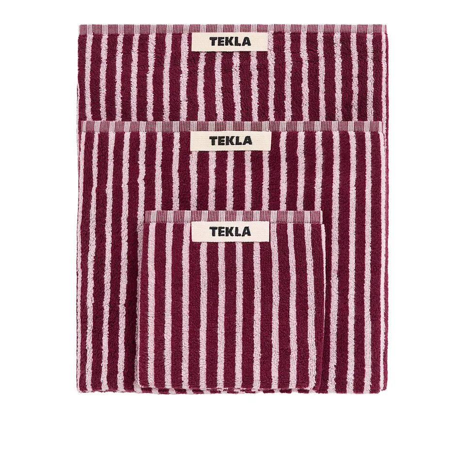 Terry Red & Rose Stripes handduk