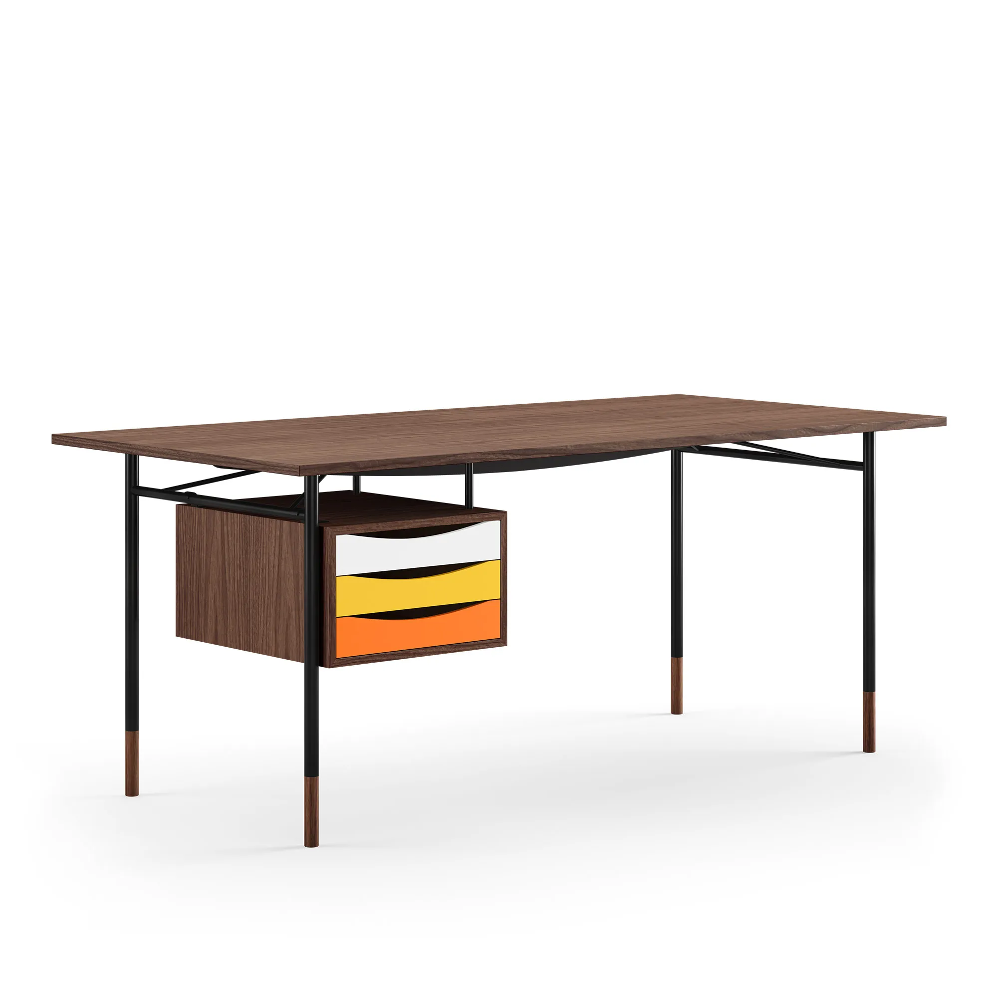 Nyhavn skrivbord 190 cm Warm med lådor Black - 1