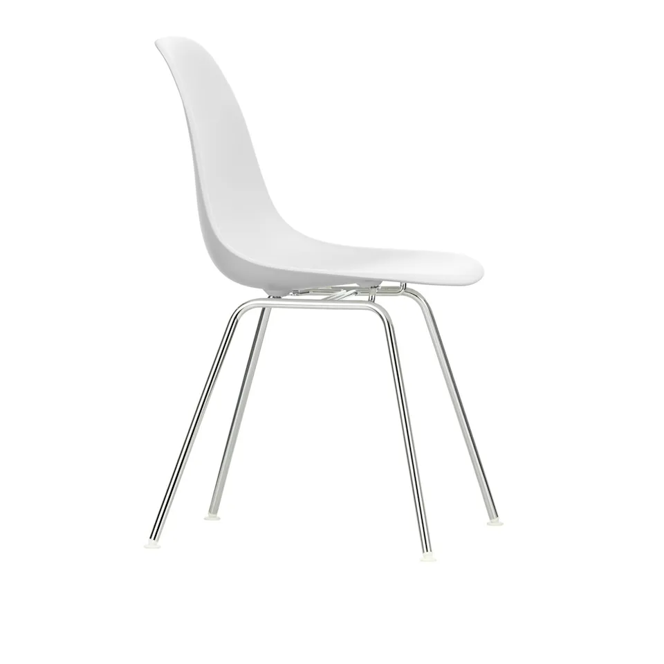 Eames RE Plastic Chair DSX 85 Cotton White, Chrome
