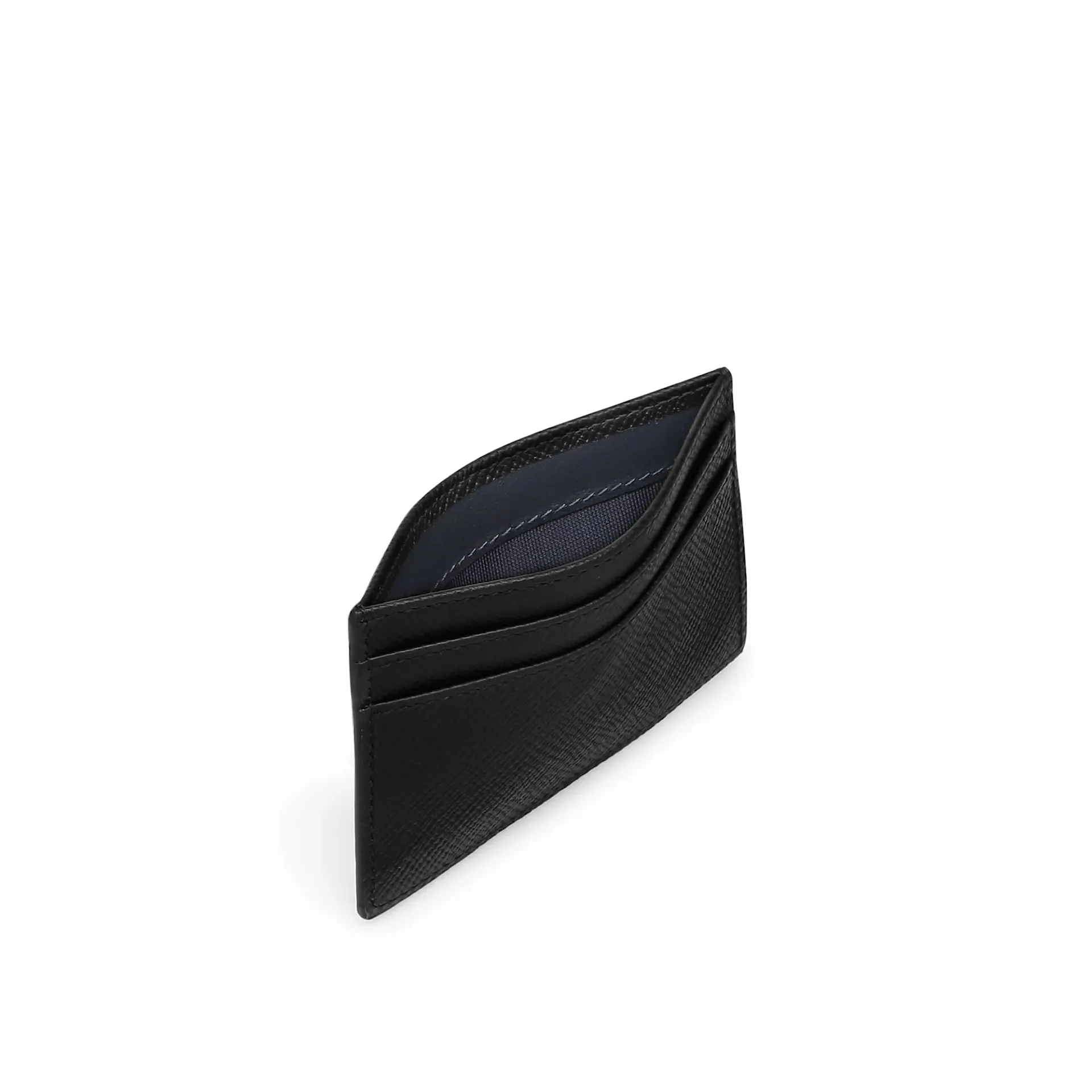 Panama Flat Card Holder - Black - Smythson - NO GA