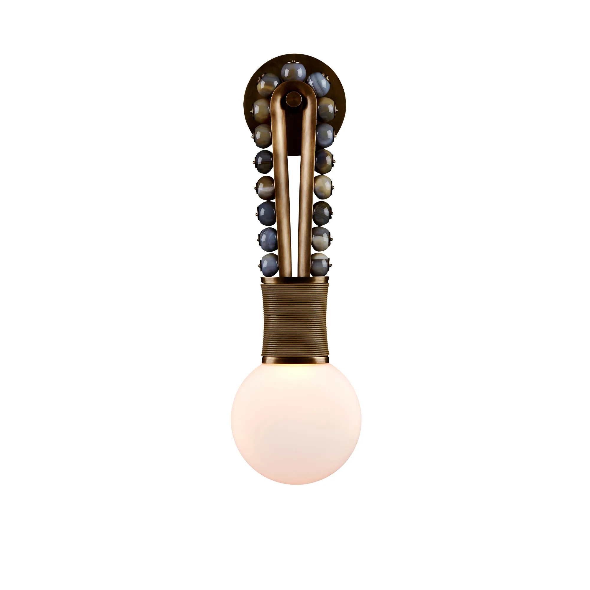 Talisman : Loop Sconce - Aged Brass/Agate - 1