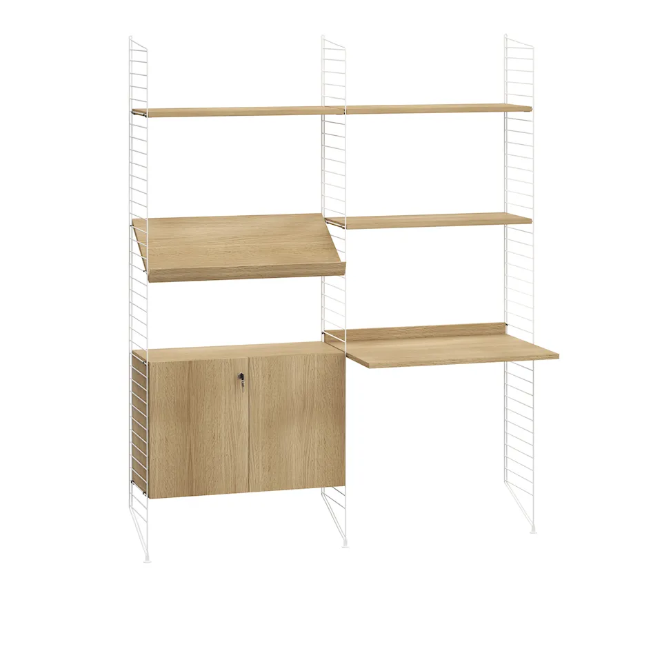 Kontor hyllsystem I ek/vit