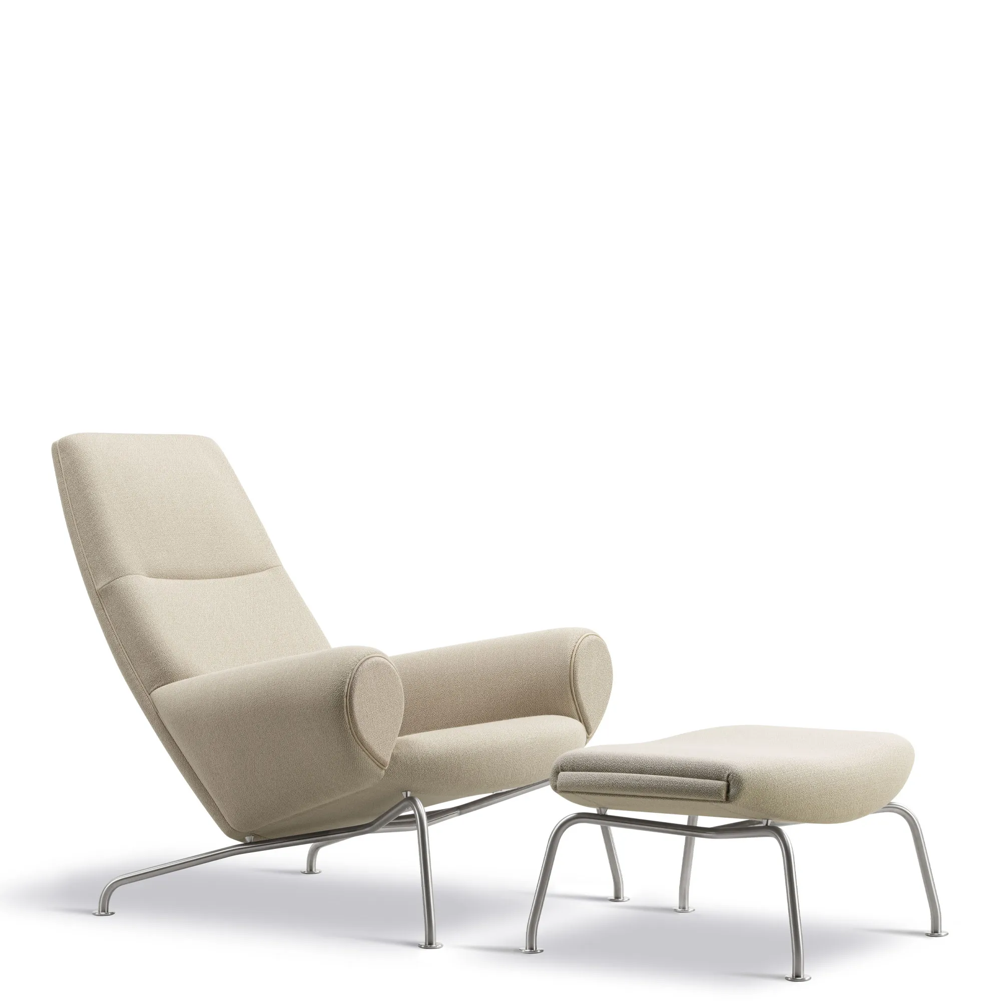 Wegner Queen fåtölj med fotpall - 1