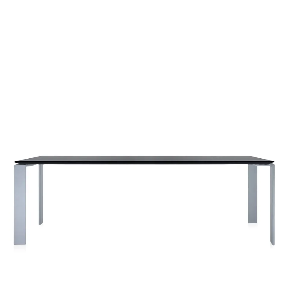 Four Table 4524 223x79, Black/Aluminium, Scratch-Proof Laminate