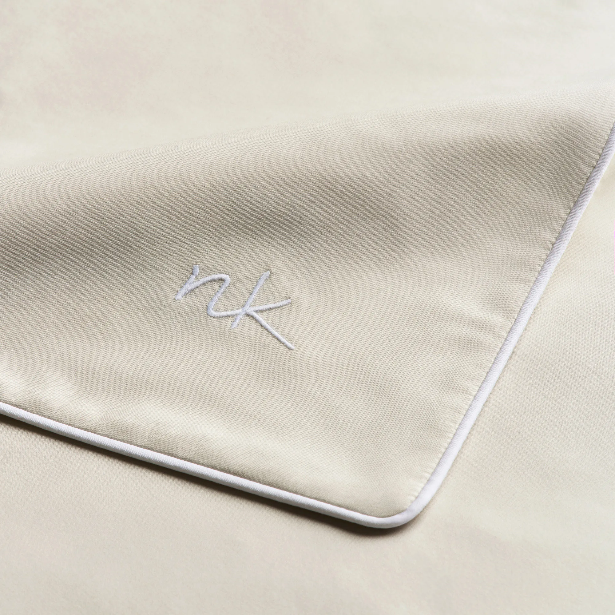 Percale Sand/White bäddset - 7