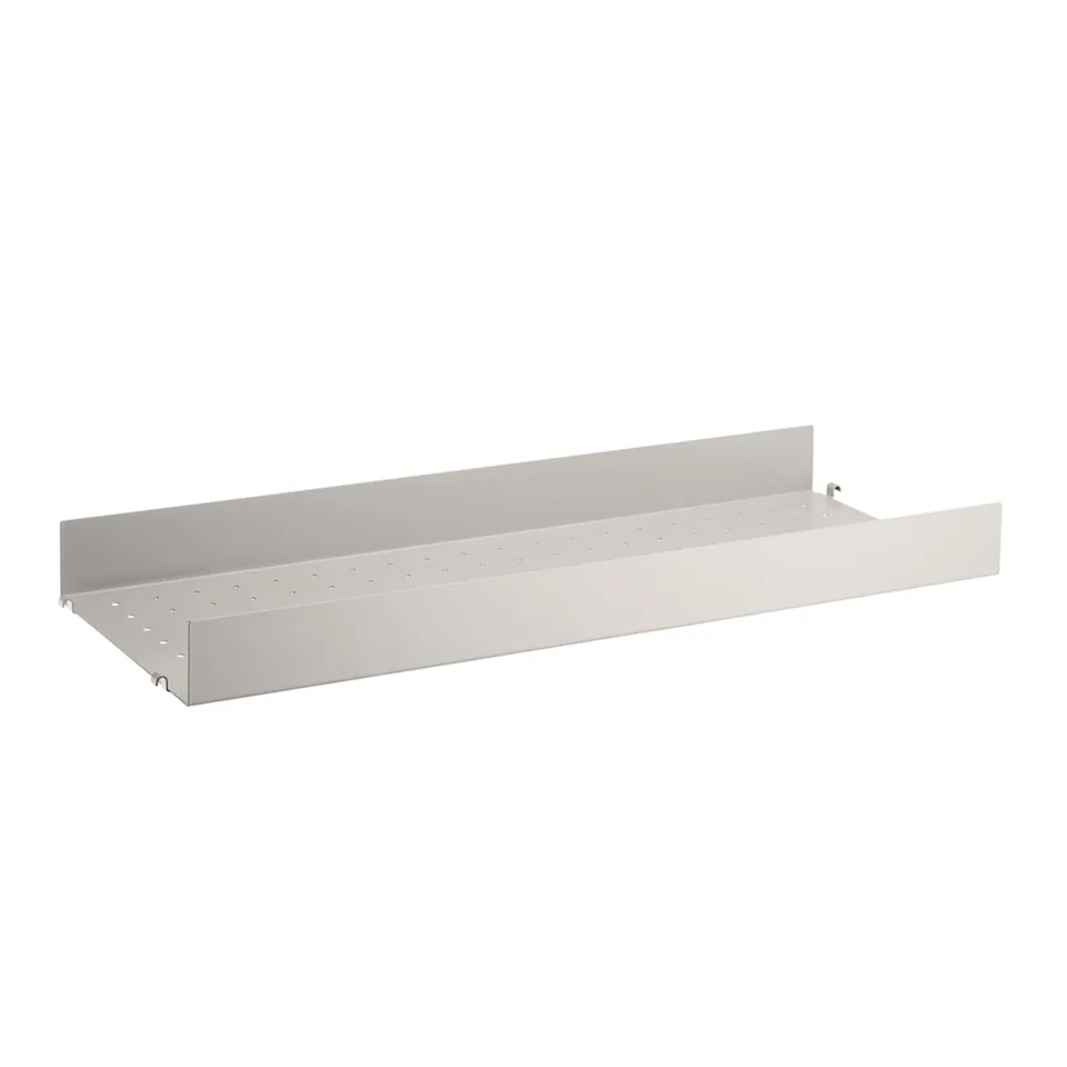 Metallhyllplan 78x30cm hög kant beige