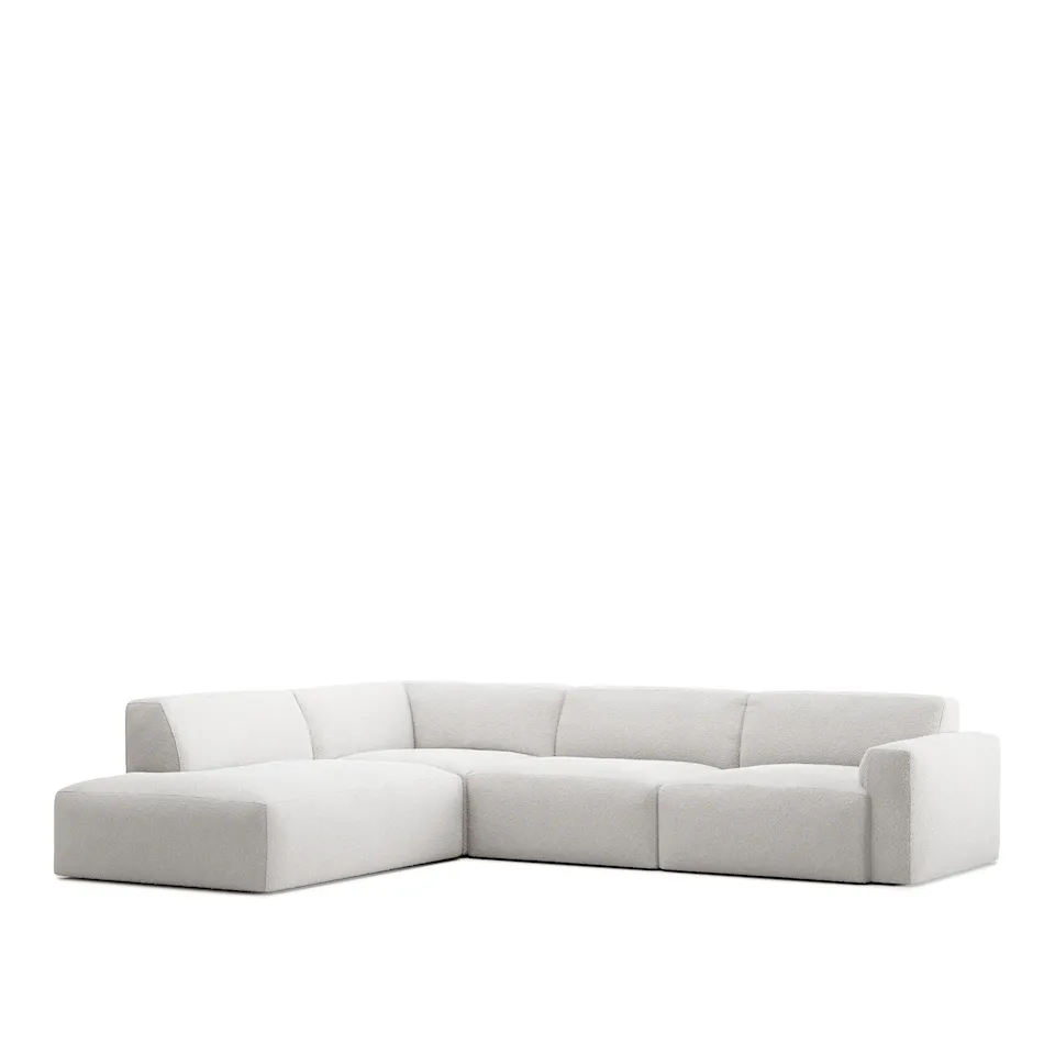 Brick 4-Seater Corner Open End Left - Ascot White