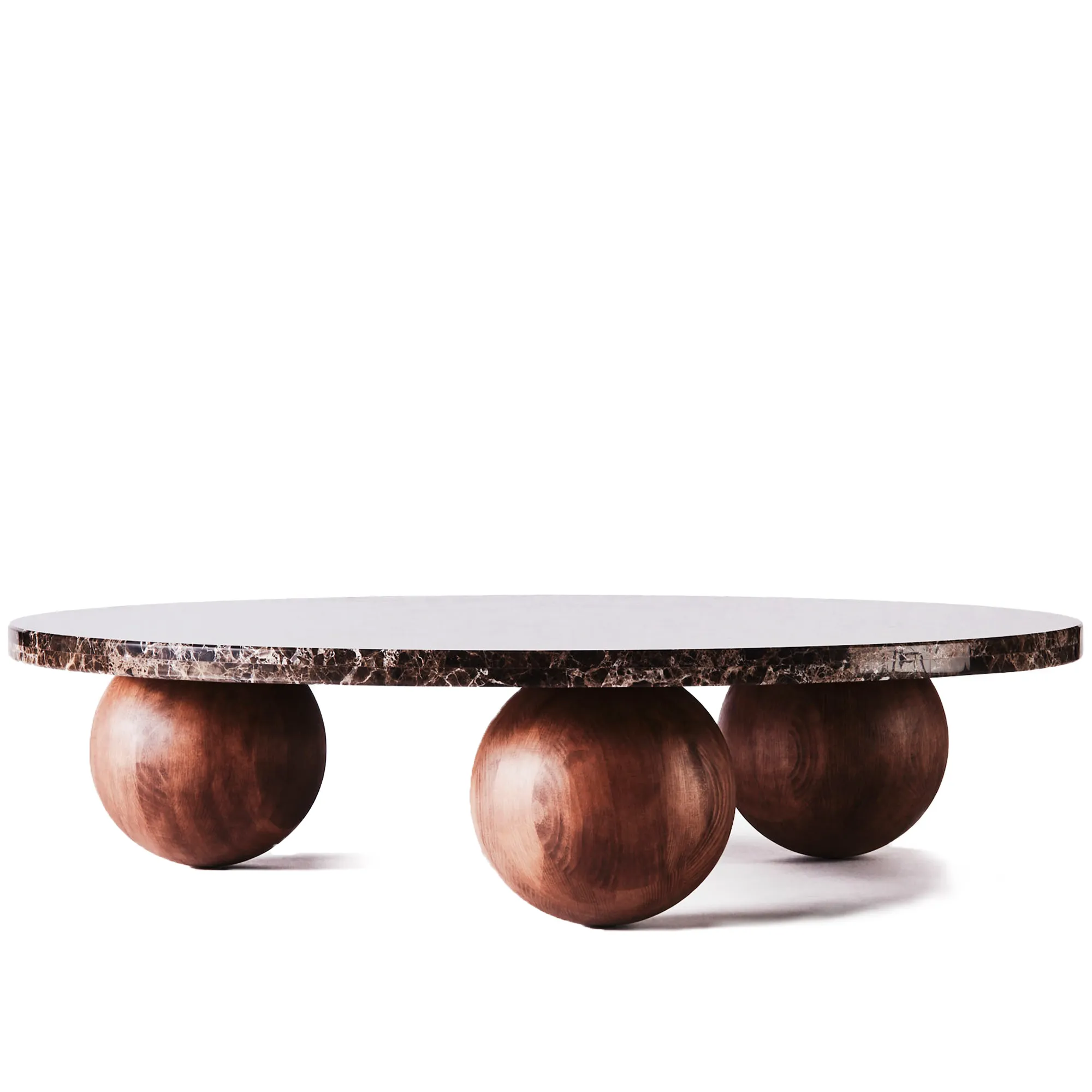 Sphere Sofa Table Round Dark Emperador - 1
