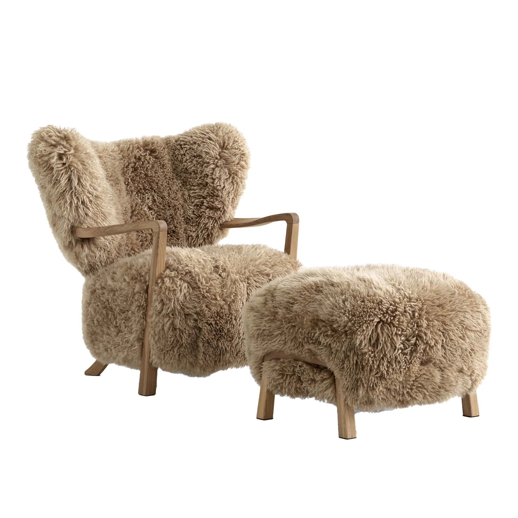 Wulff Lounge Chair ATD2 & Pouf ATD3 - Oak - 1