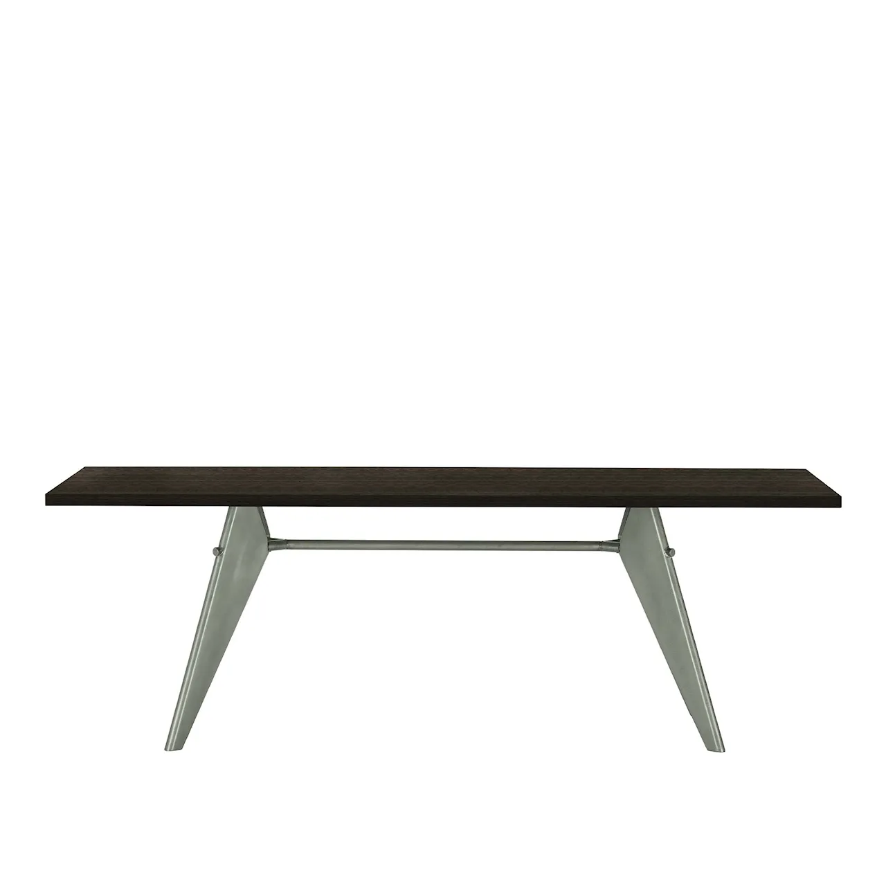 EM Table 220, Base Prouvé Gris Vermeer - Solid American Walnut