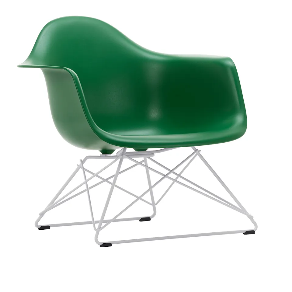 Eames RE Plastic Armchair LAR 17 Emerald, White Base