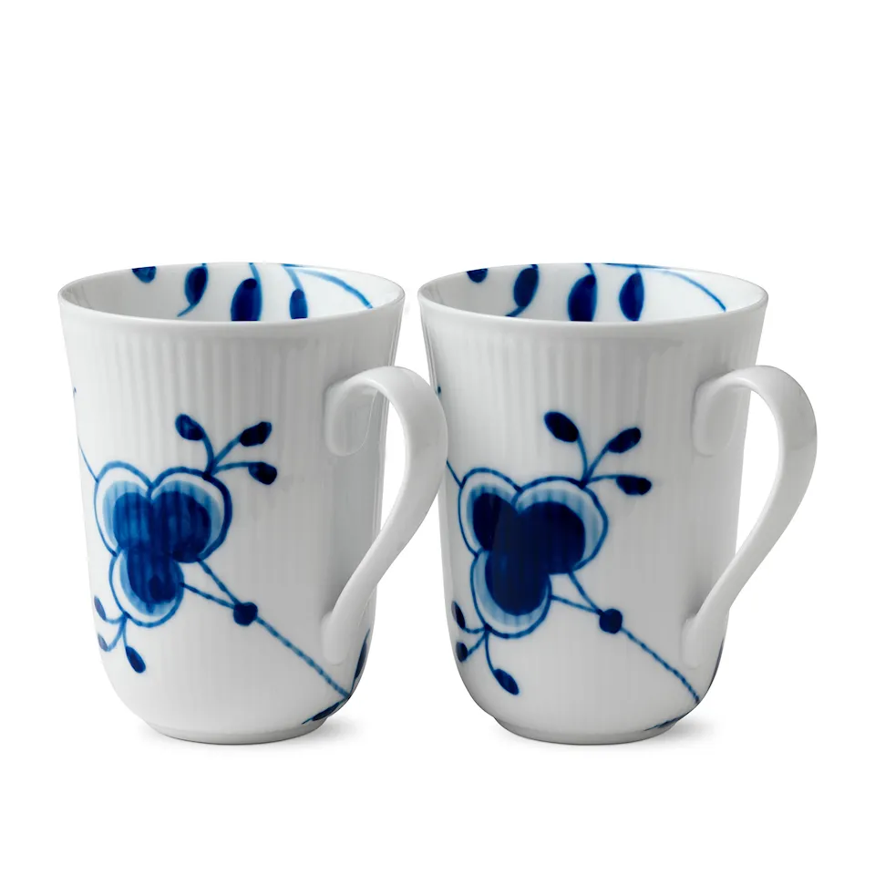 Blue Fluted Mega Mugg 36 cl 2 st