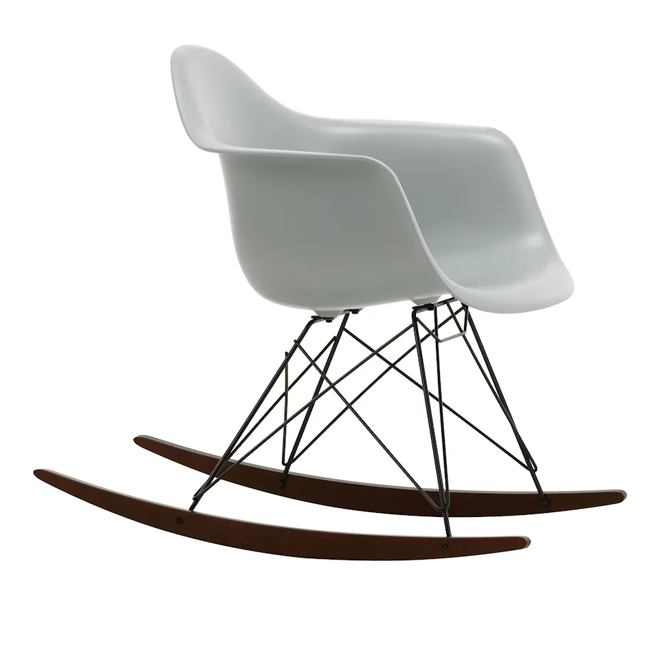 Eames Plastic Armchair RAR - 24 Light Grey - Basic Dark Base - Dark Maple