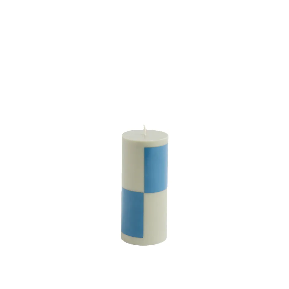 Column Candle Small Grey And Blue