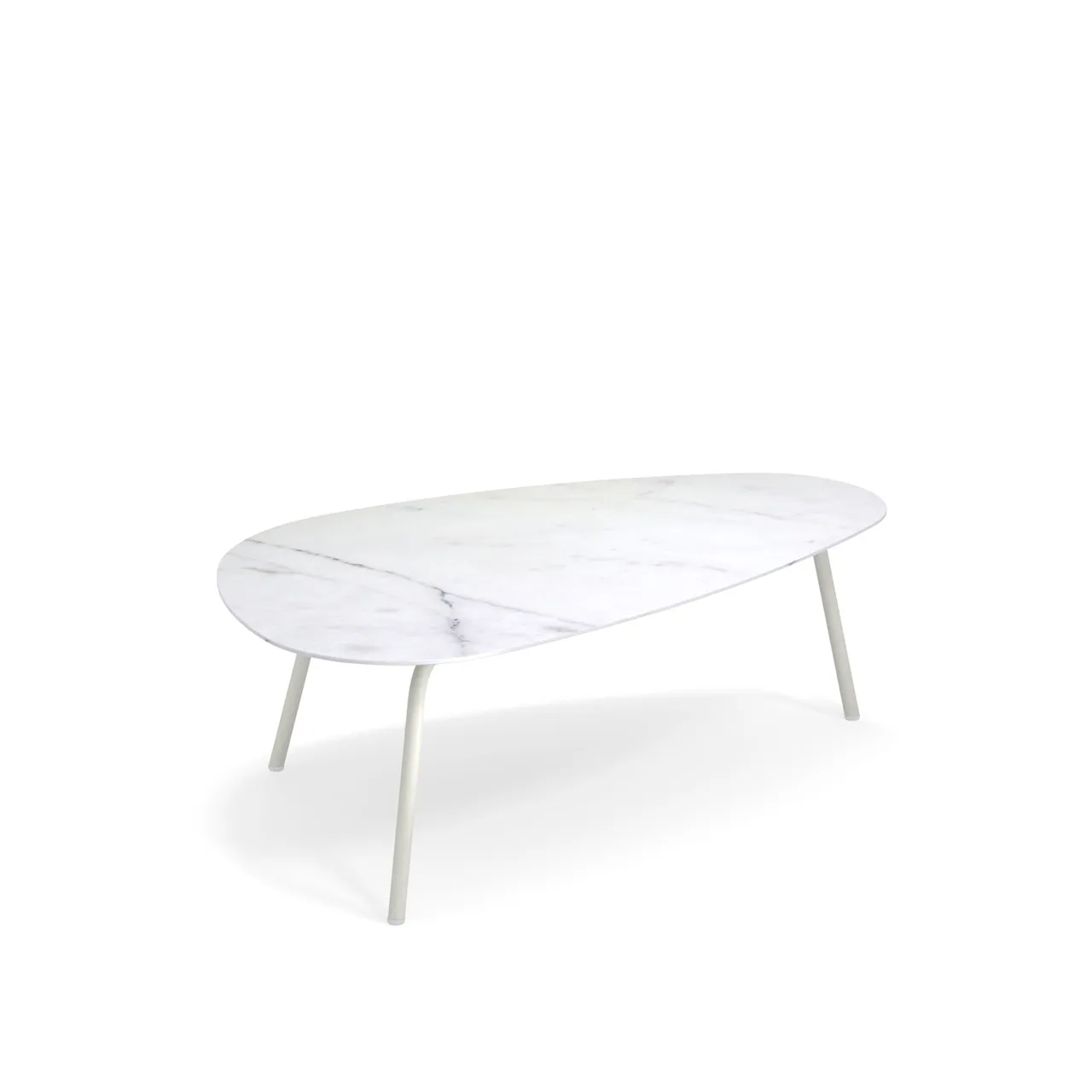 Terramare Large Coffee Table, Frame: Green/Grey, Top: Porcelain Stoneware, Statuario White