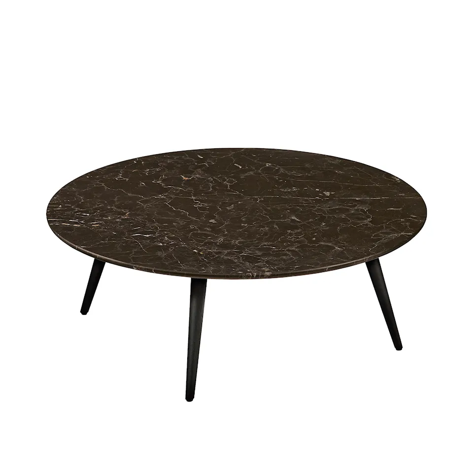 375 Side Table T2, Noir Saint Laurent, Oak Burned, H: 33, Ø: 97