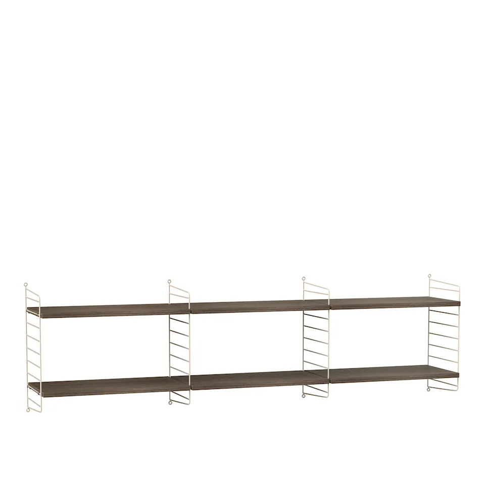Vardagsrum hyllsystem O valnöt/beige