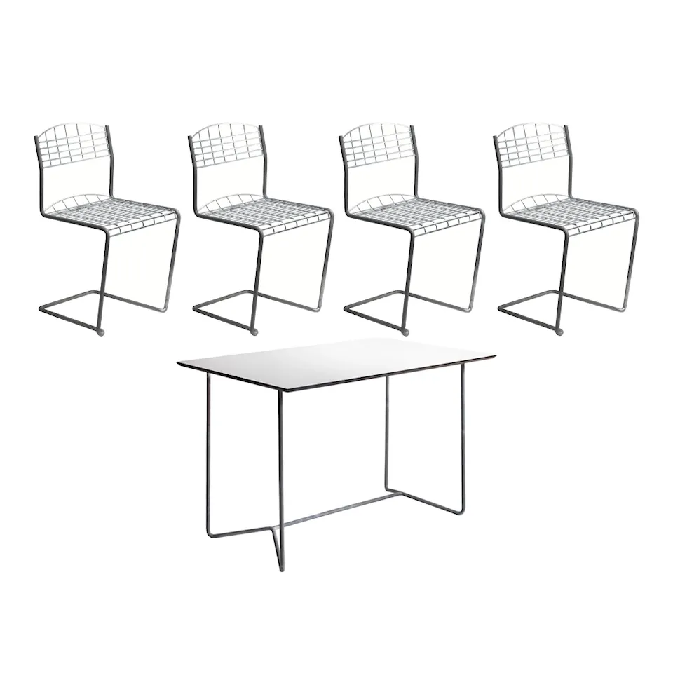 High Tech-serien - High Tech Bord 110x70 cm & 4 st High Tech Stol