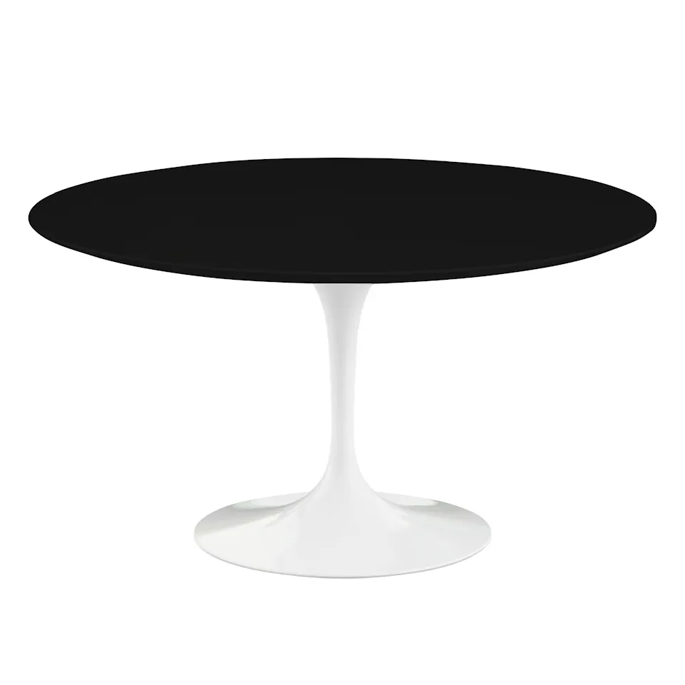 Saarinen Round Table - Matbord, Ø 137 cm, Vitt underrede, skiva i Svart laminat