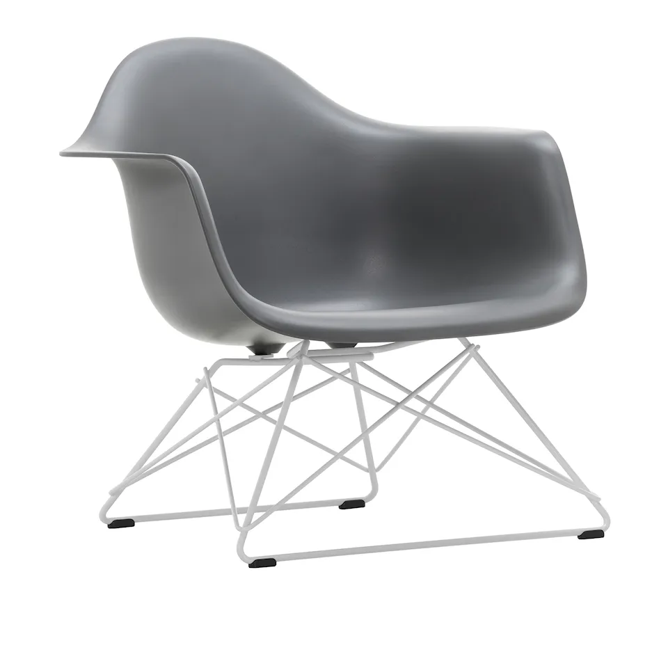 Eames Plastic Armchair LAR - 56 Granite Grey - White Base
