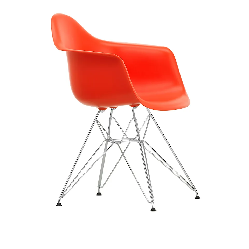 Eames Plastic Armchair DAR 03 Poppy Red Chrome Base
