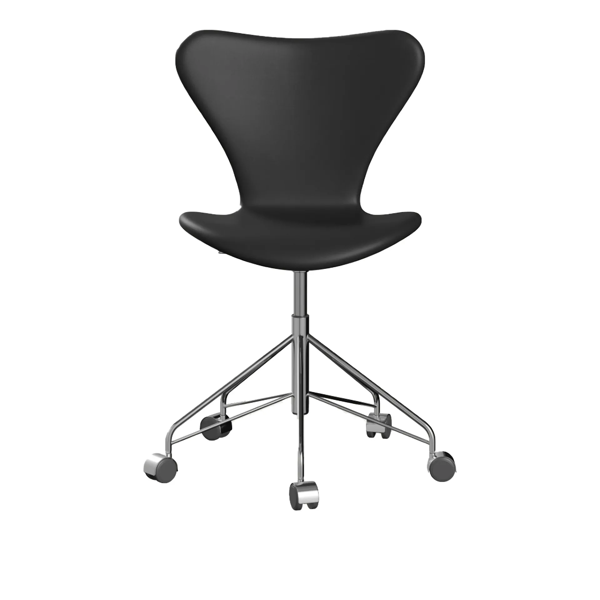 3117 Sjuan - Helklädd Läder / Soft Black - Fritz Hansen - Arne Jacobsen - NO GA